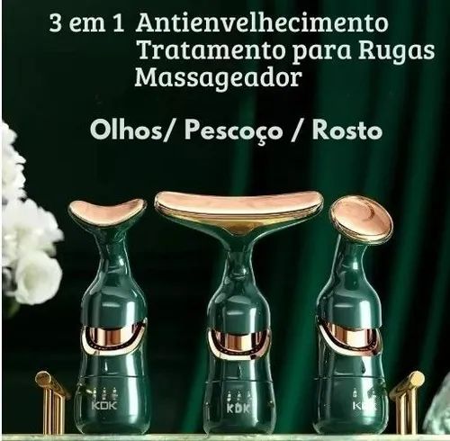 Massageador Facial 3 em 1 com Efeito Lifting