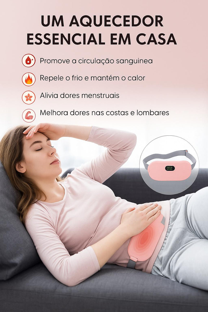 Cinto Térmico de Grafeno Sem Fio para Cólica Menstrual