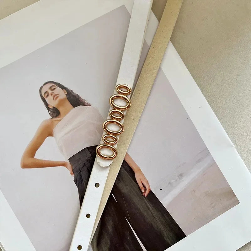 Cinto Artístico Feminino Coreano em PU