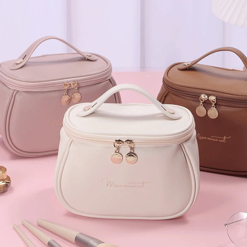 Bolsa de Maquiagem de Couro PU Portátil