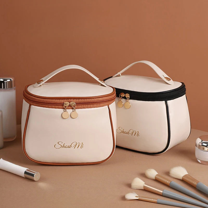 Bolsa de Maquiagem de Couro PU Portátil