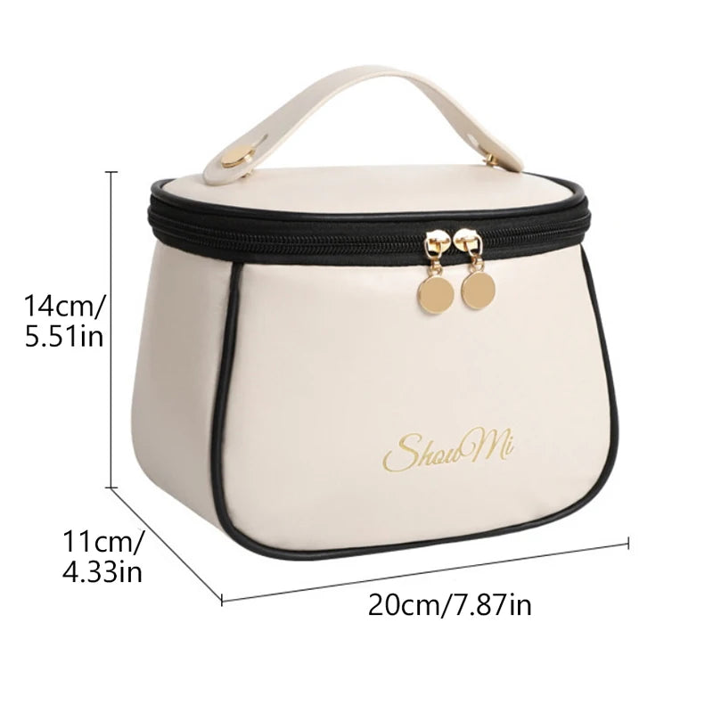 Bolsa de Maquiagem de Couro PU Portátil