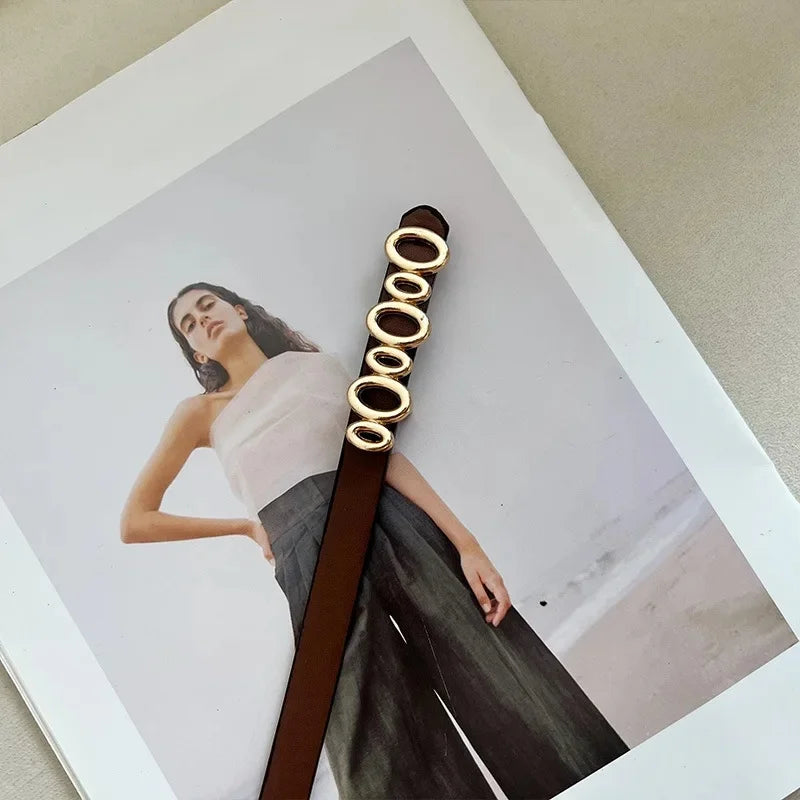 Cinto Artístico Feminino Coreano em PU