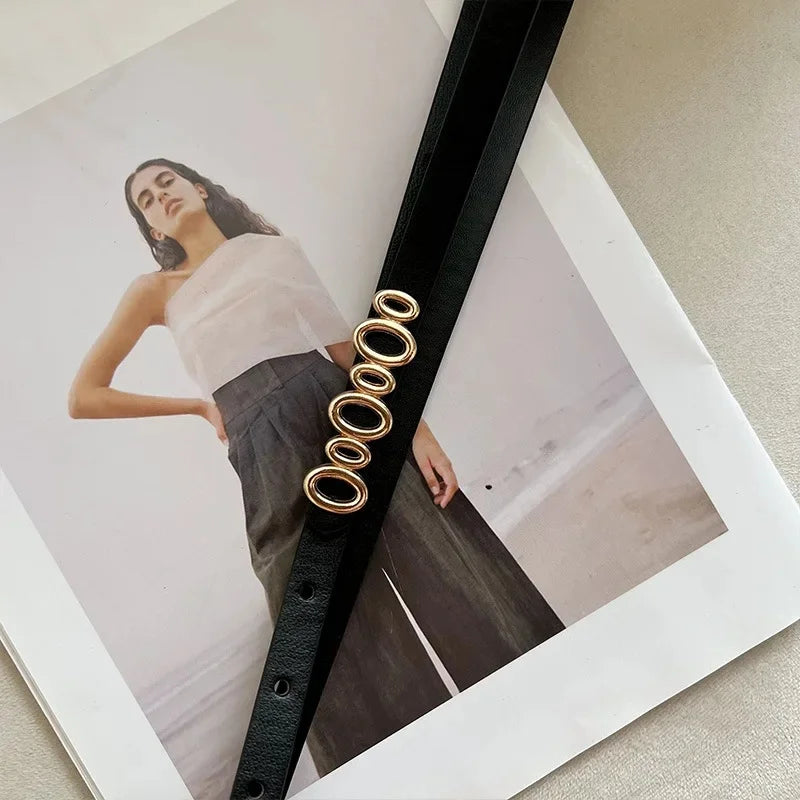 Cinto Artístico Feminino Coreano em PU