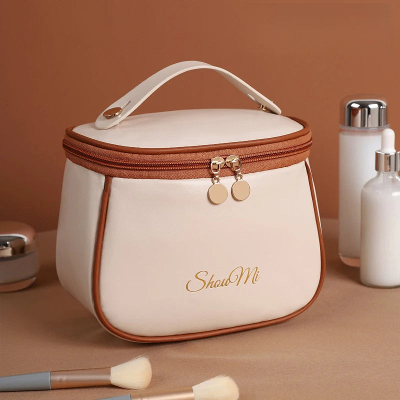 Bolsa de Maquiagem de Couro PU Portátil