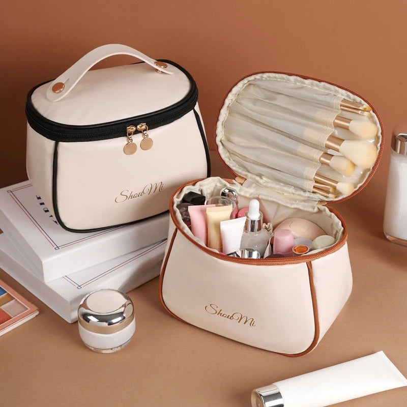 Bolsa de Maquiagem de Couro PU Portátil